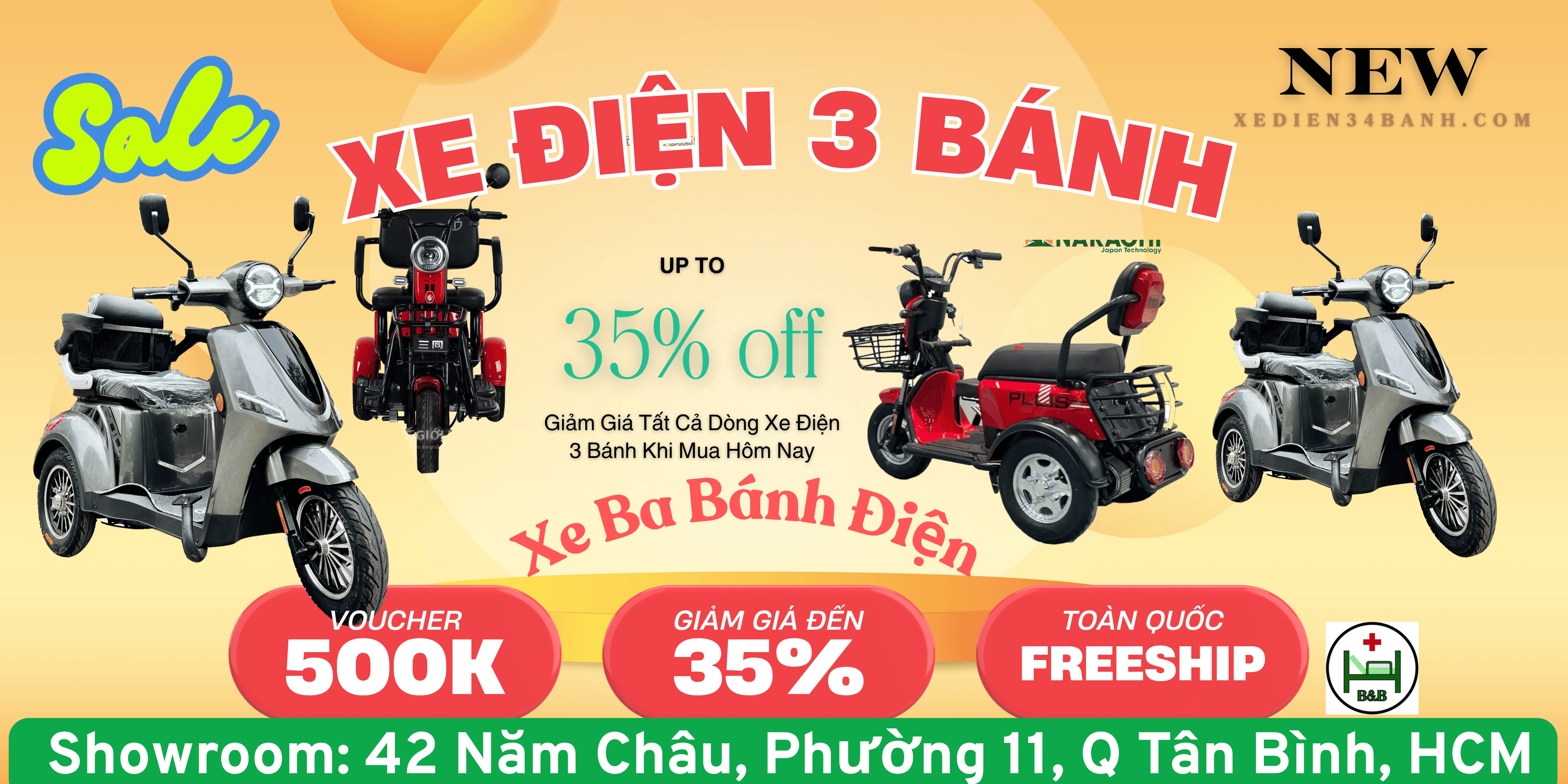 Xe Điện 3 Bánh- Xe Điện Ba Bánh ở HCM